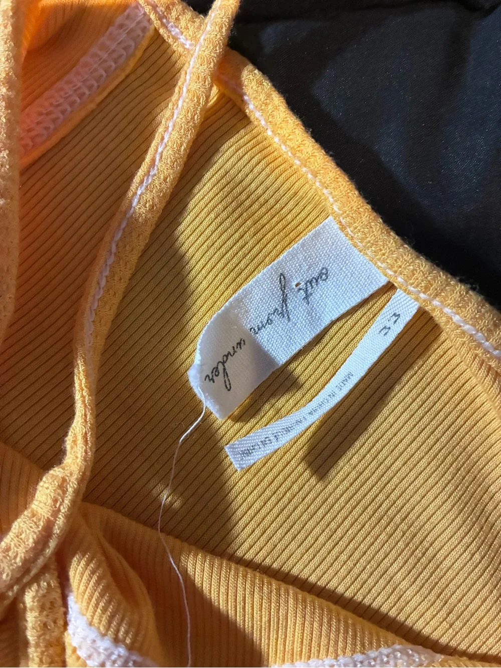 Out from under Yellow Ribbed Cropped Tank Top - Picture 2 of 3